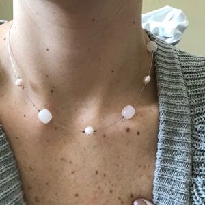 16” Silpada pearl and rose quartz necklace